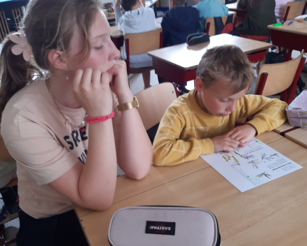 Zesdeklassers helpen in het tweede leerjaar 