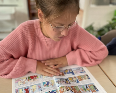 Lezen tijdens het leeskwartier.